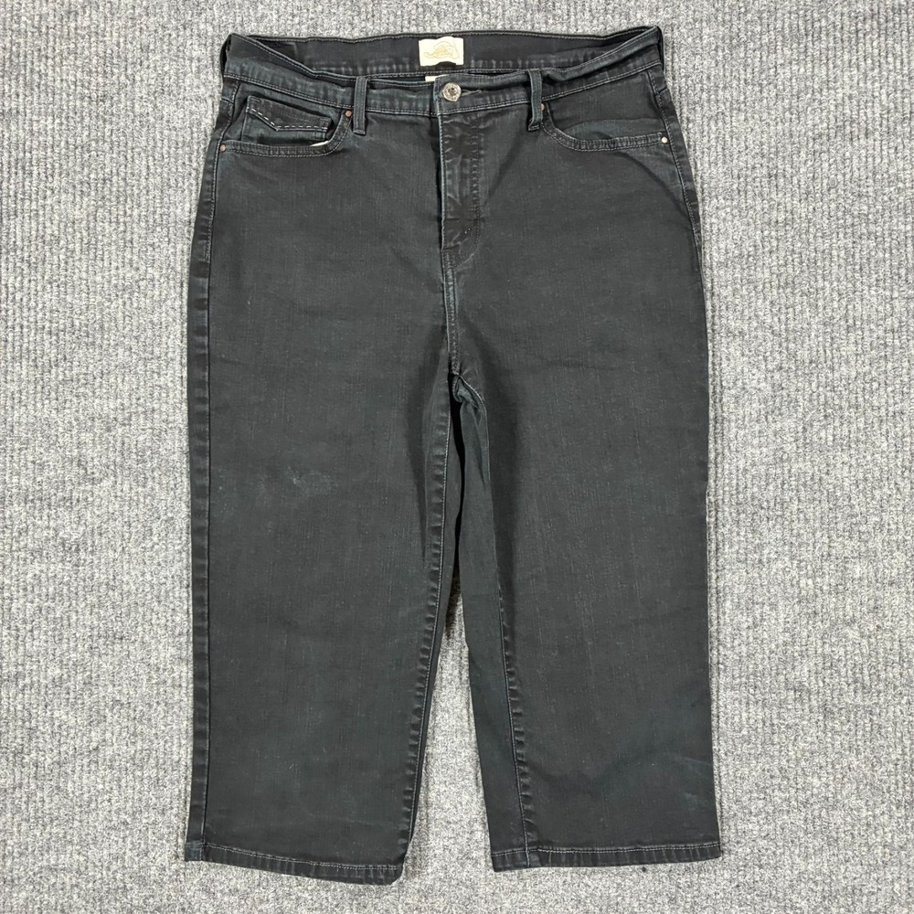 Levis 512 Perfectly Slimming Womens Capri Jeans Size 14 Black Denim High Rise